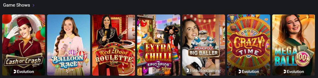 OneCasino casino game shows